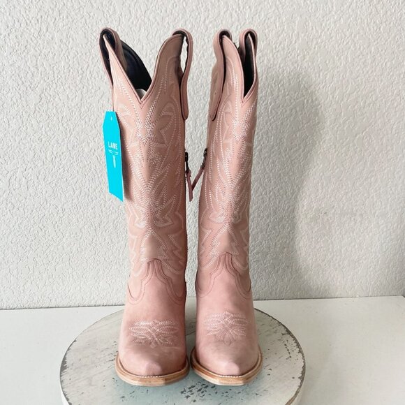 Lane SMOKESHOW Womens Cowboy Boots 6 Pink Leather Western Cowgirl Mid Calf Tall - Picture 5 of 11
